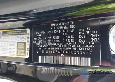 2024 Kia Sportage Ex z USA, uszkodzony, nr VIN 5XYK3CDF4RG233032